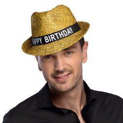 Narozeninový klobouk zlatý flitrový